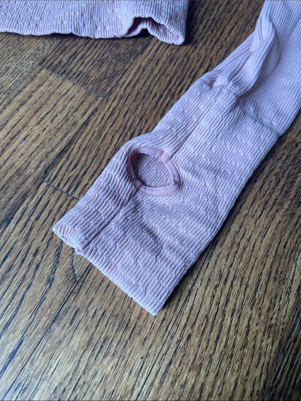 Free People Movement Cut It Out Long Sleeve Ribbed Crop Tee in Dusty Pink - Picture 2 of 9